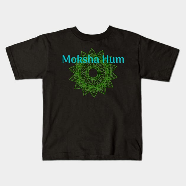 Moksha Hum Sanskrit Mantra Kids T-Shirt by onepony